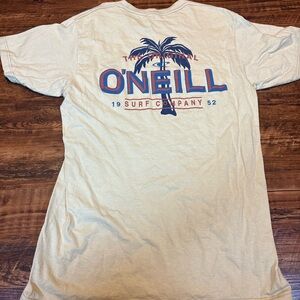 O'Neill Surf Co. Size Medium Modern Fit Short Sleeve Cream Color Tropical Shirt